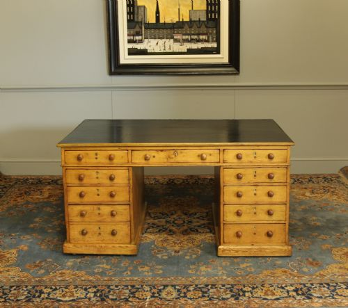 A 19th Century Pitch Pine Partners Desk