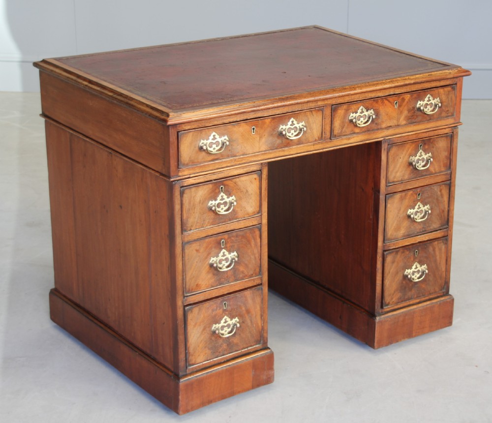 An 18th century mahogany pedestal desk. 
