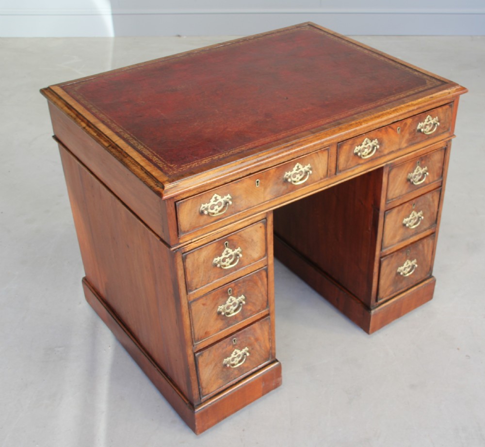 An 18th century mahogany pedestal desk.  View II
