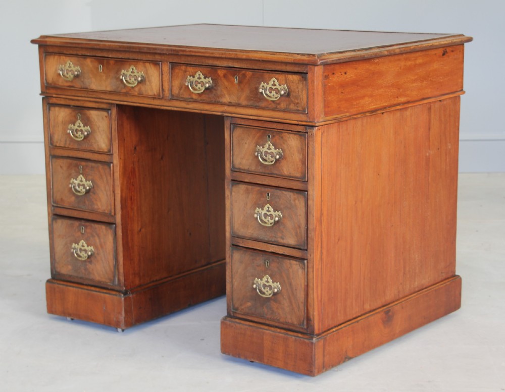 An 18th century mahogany pedestal desk.  View VI