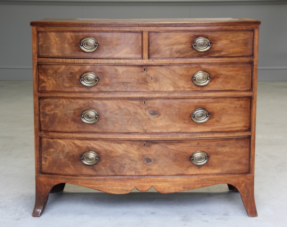 A 19th century mahogany bow fronted chest of drawers. View VI