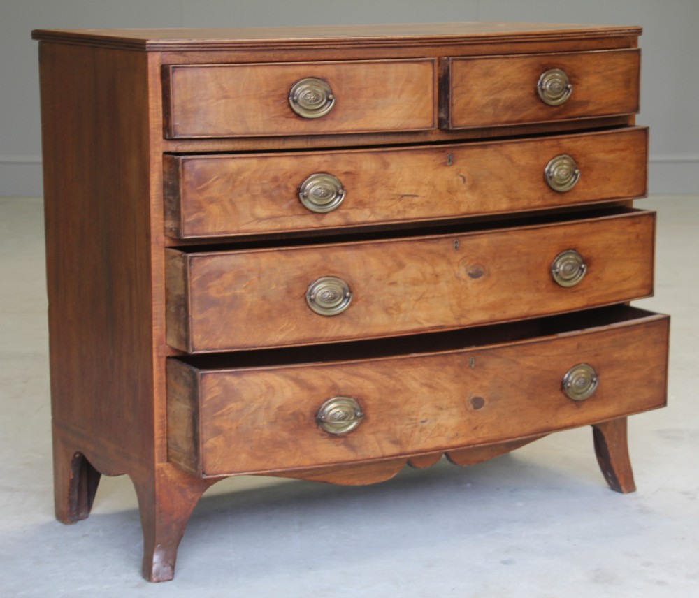 A 19th century mahogany bow fronted chest of drawers. View VII