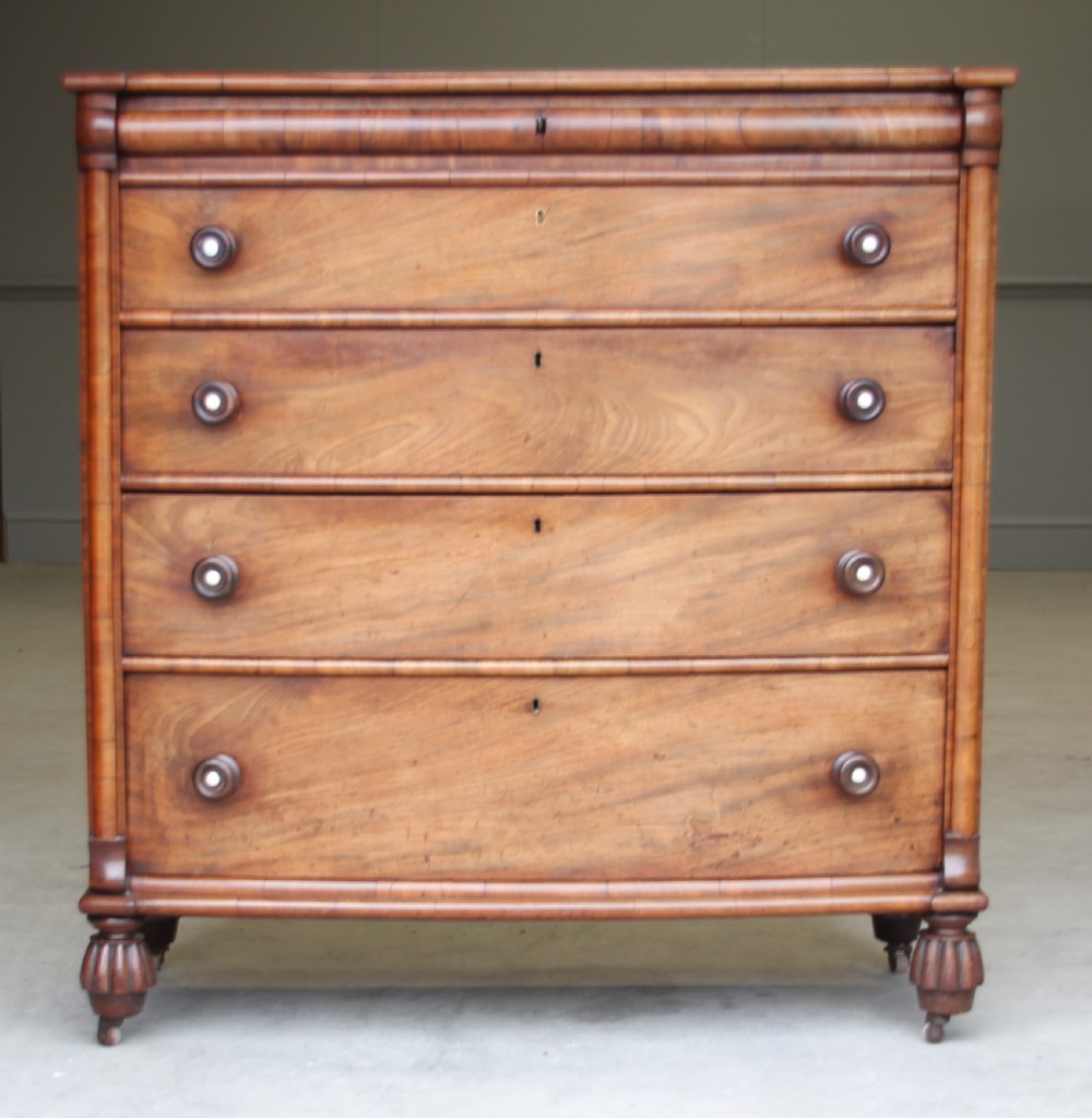 A William IV Mahogany Bow Breakfront chest of drawers
