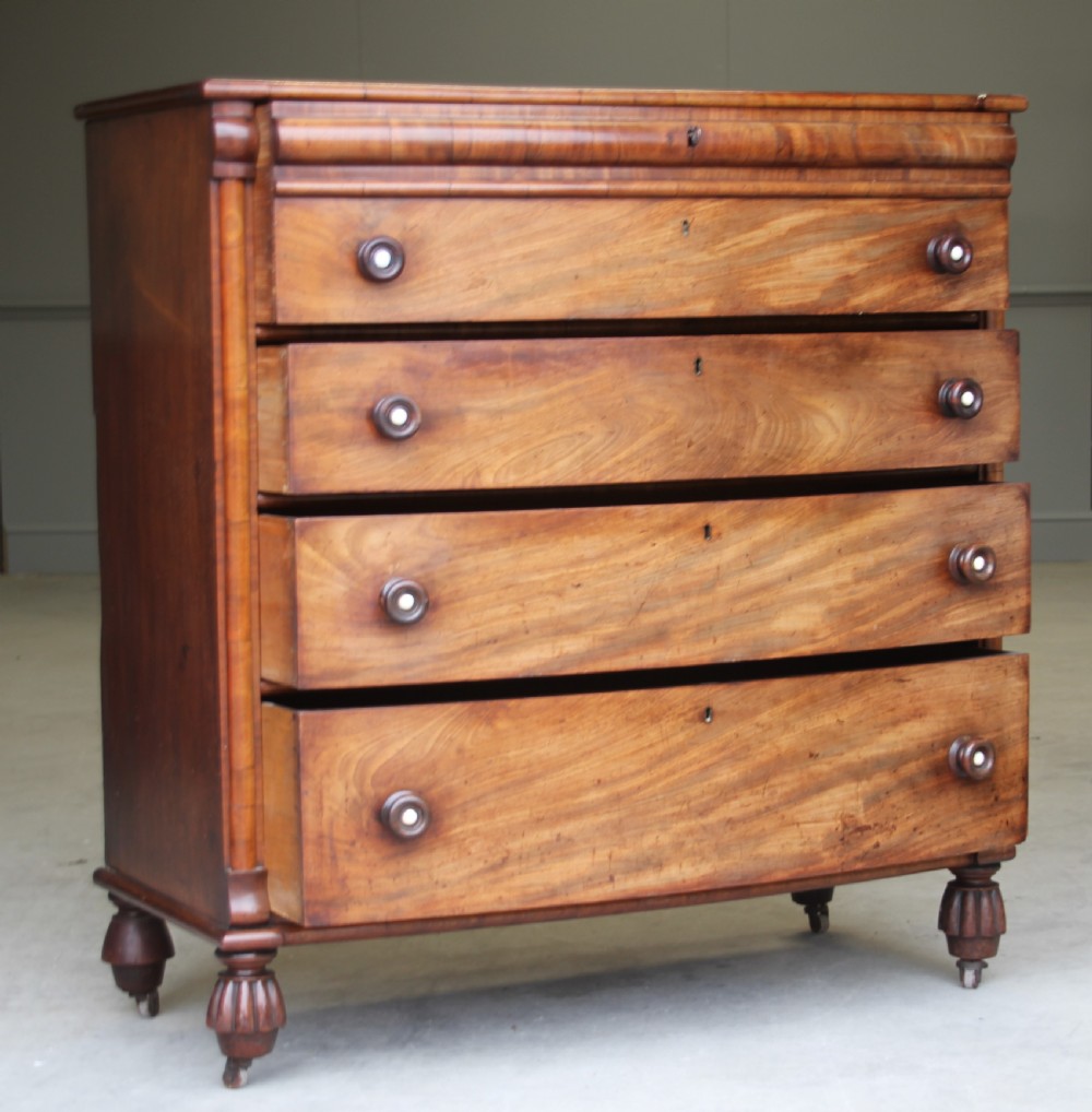 A William IV Mahogany Bow Breakfront chest of drawers View V