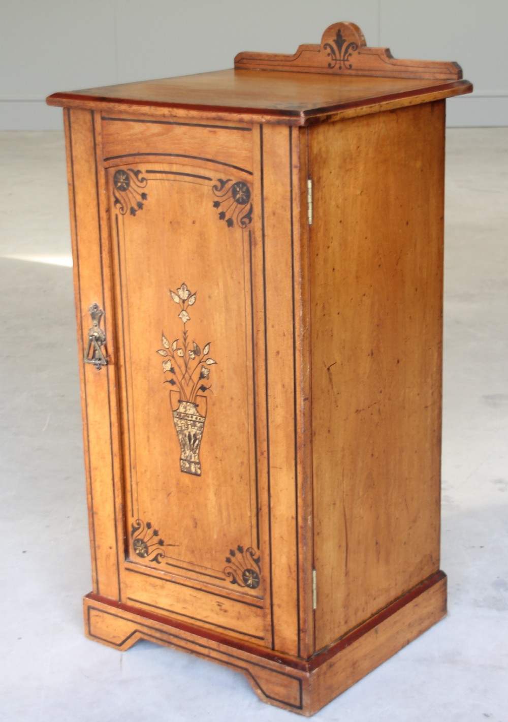 A 19th century Pitch Pine bedside cabinet