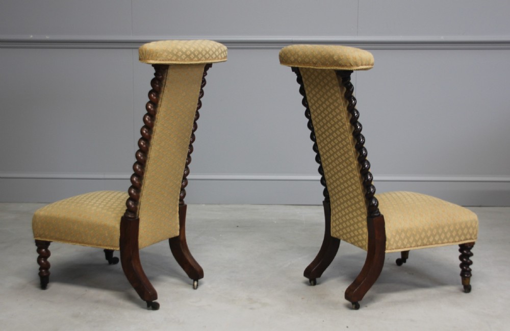 A PAIR OF ROSEWOOD PRIE DIEU CHAIRS View V