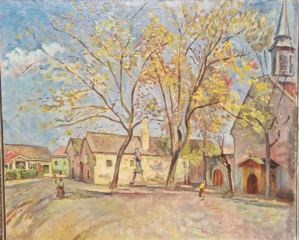 A carved framed oil on canvas. View II