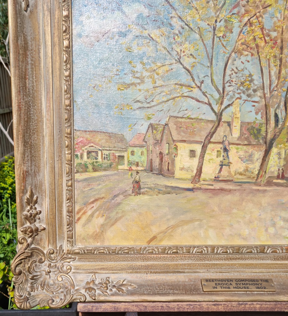 A carved framed oil on canvas. View V
