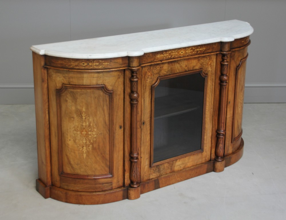 A VICTORIAN BURR WALNUT CREDENZA. View V