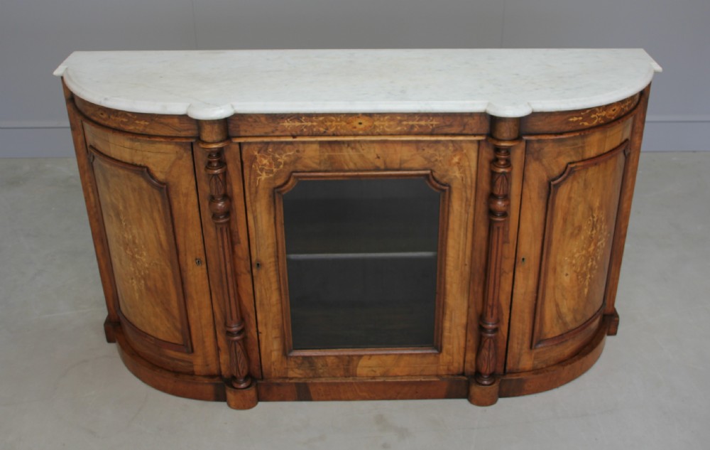 A VICTORIAN BURR WALNUT CREDENZA. View VI