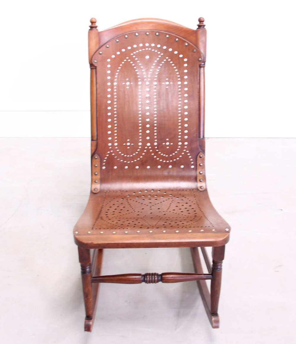 A 19TH CENTURY AMERICAN ROCKING CHAIR View V