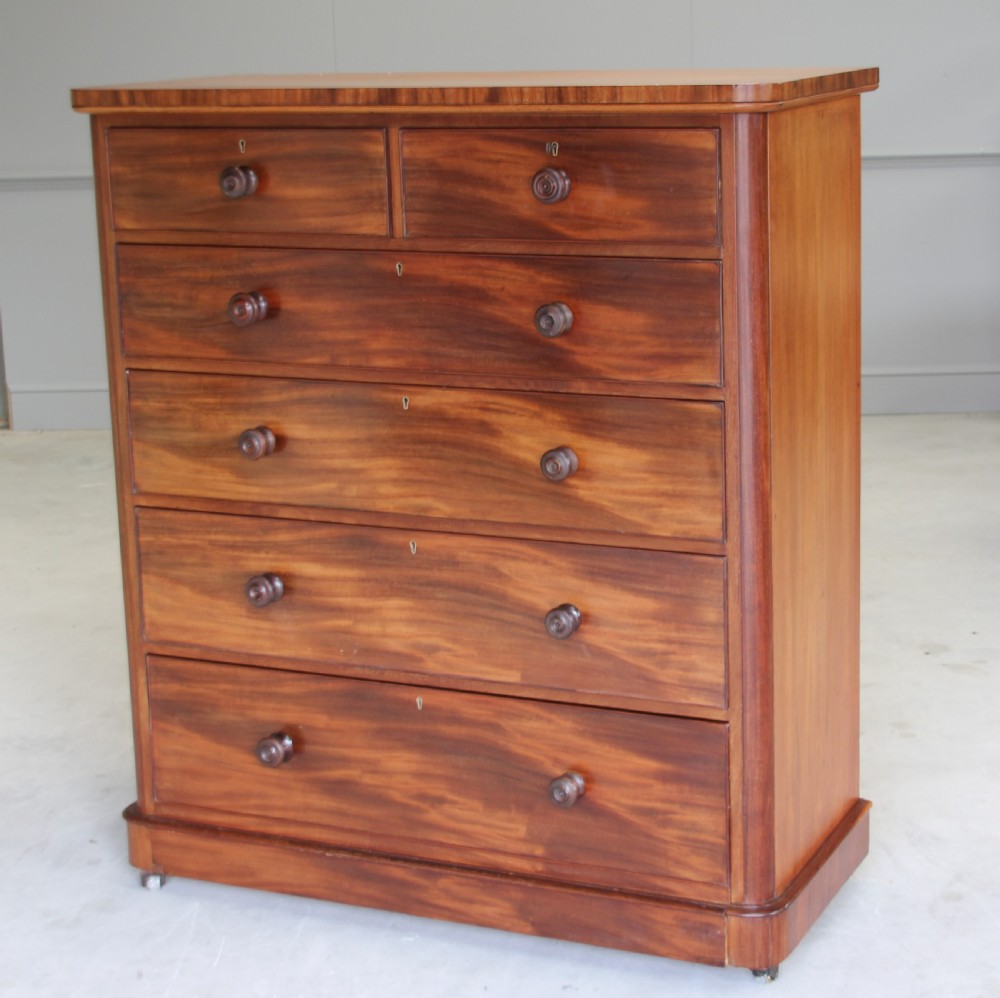 A LARGE VICTORIAN MAHOGANY CHEST OF DRAWERS View III
