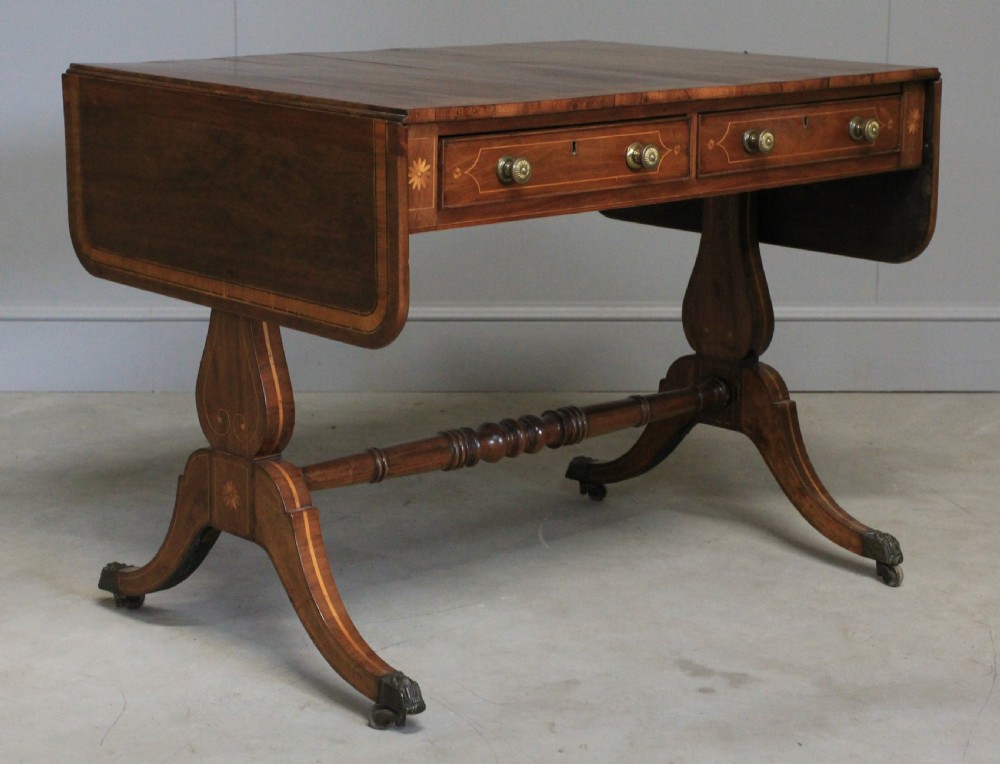 A Regency inlaid rosewood sofa table View III