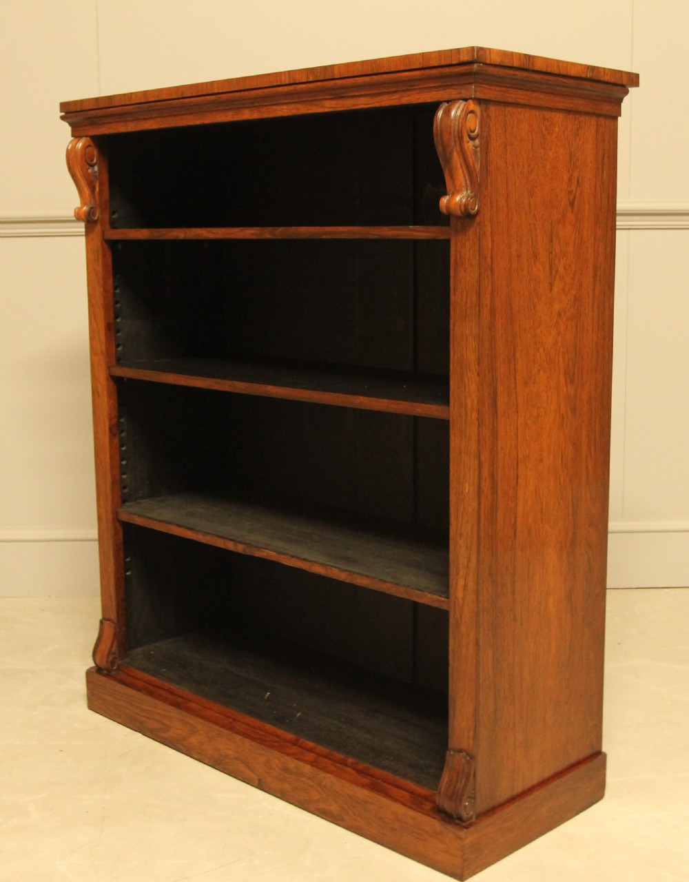 A VICTORIAN ROSEWOOD OPEN BOOKCASE View II