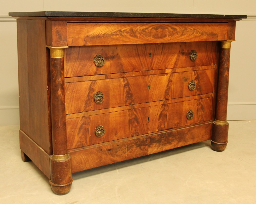 19TH CENTURY FRENCH MAHOGANY MARBLE TOP COMMODE View III
