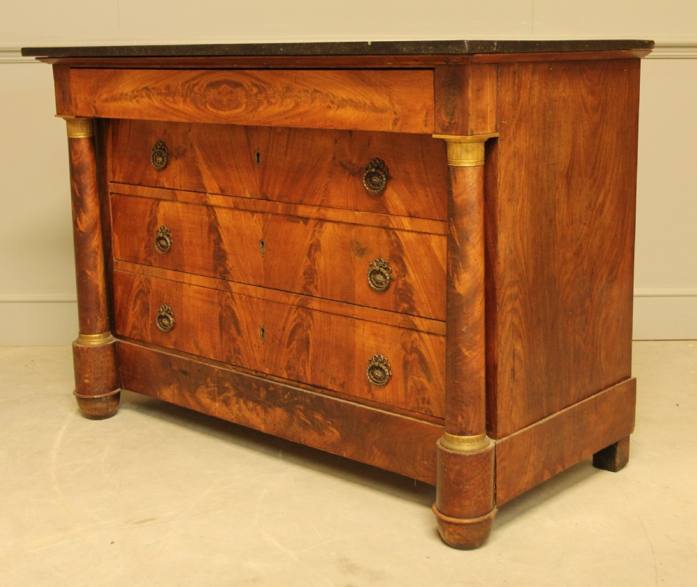 19TH CENTURY FRENCH MAHOGANY MARBLE TOP COMMODE View IV