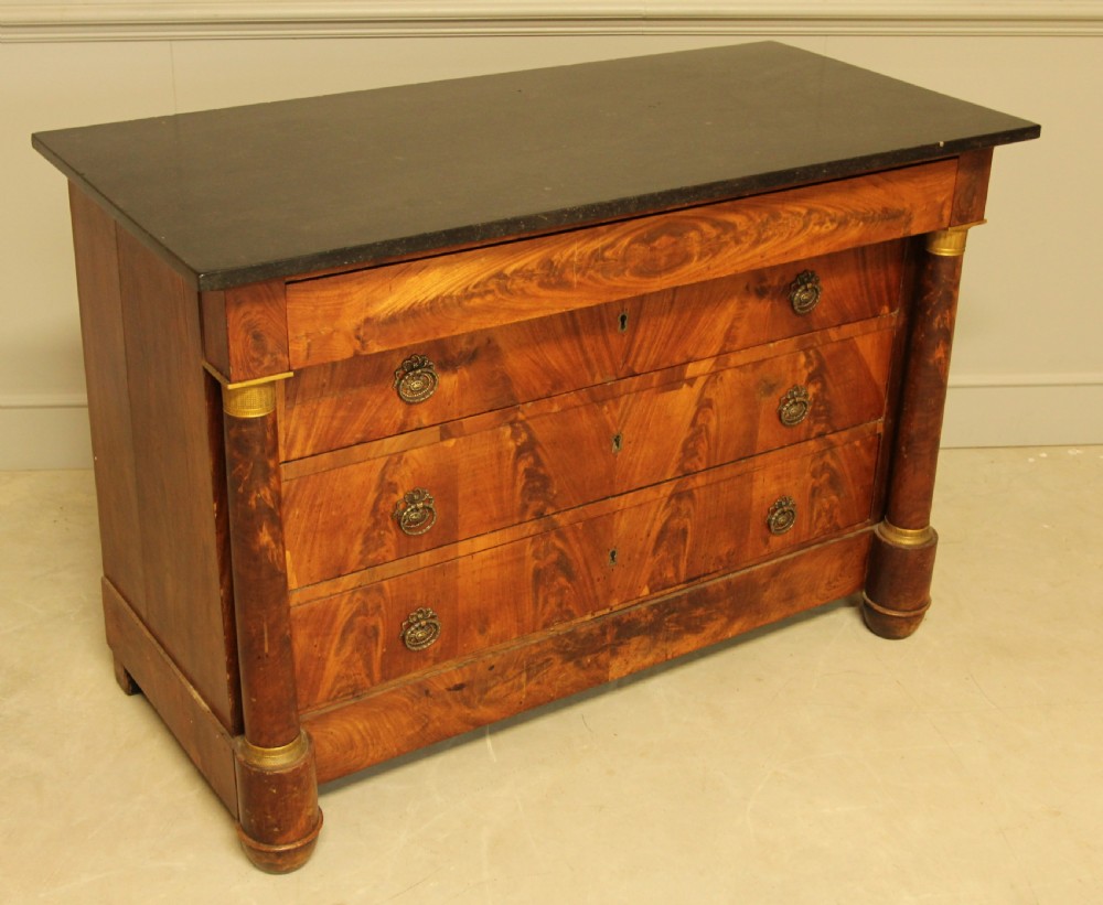 19TH CENTURY FRENCH MAHOGANY MARBLE TOP COMMODE View V