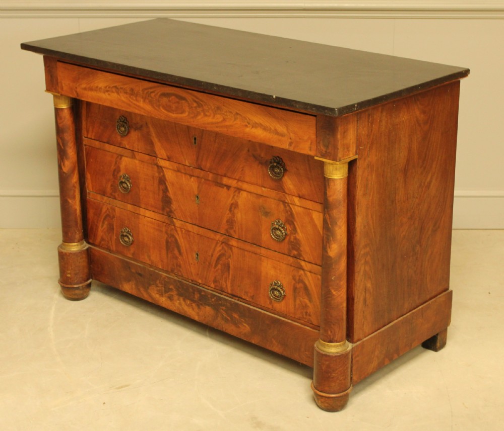 19TH CENTURY FRENCH MAHOGANY MARBLE TOP COMMODE View VI