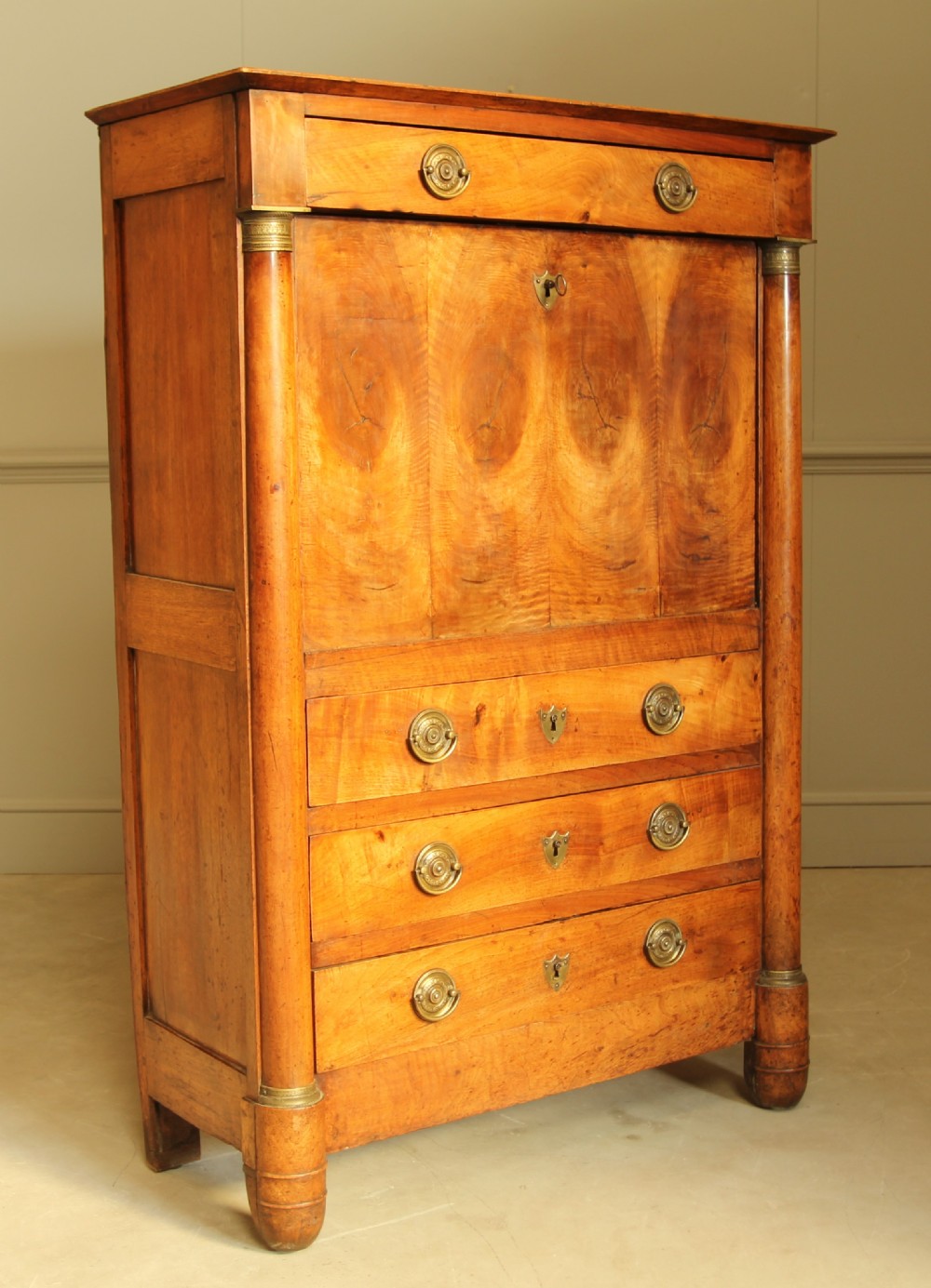 A 19TH CENTURY FRENCH WALNUT SECRETAIRE