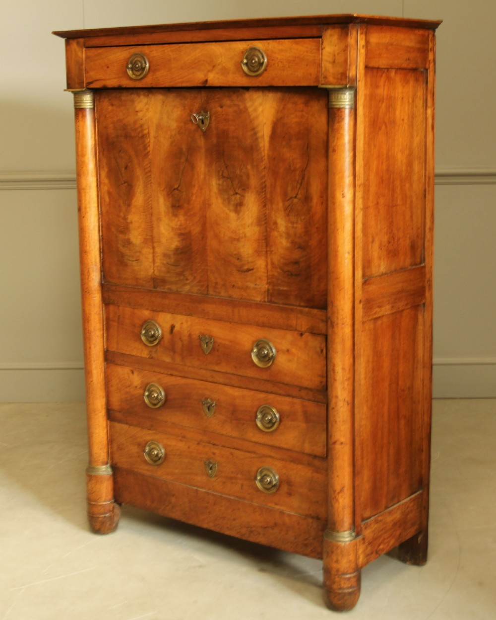 A 19TH CENTURY FRENCH WALNUT SECRETAIRE View V