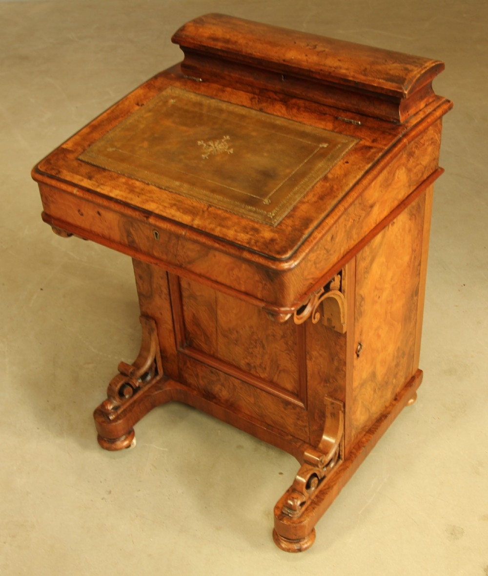 A VICTORIAN BURR WALNUT DAVENPORT View IV