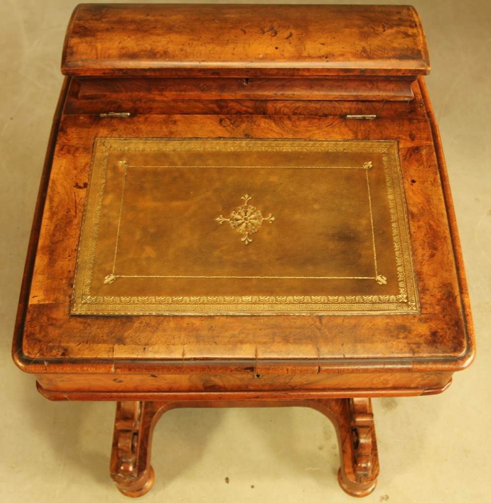 A VICTORIAN BURR WALNUT DAVENPORT View VIII