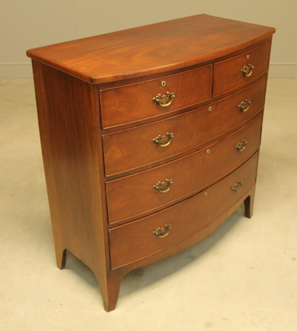 A REGENCY MAHOGANY BOW FRONTED CHEST OF DRAWERS View IV