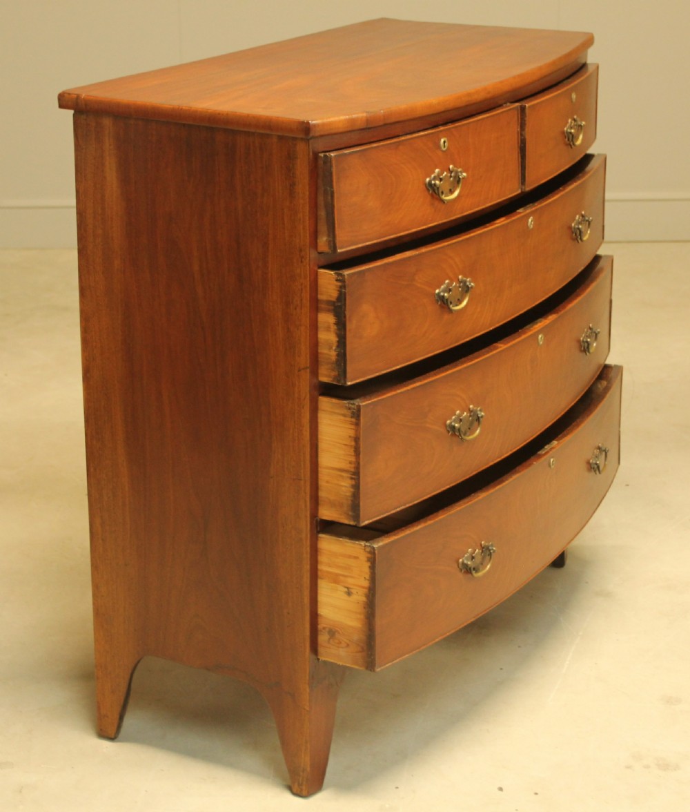 A REGENCY MAHOGANY BOW FRONTED CHEST OF DRAWERS View V