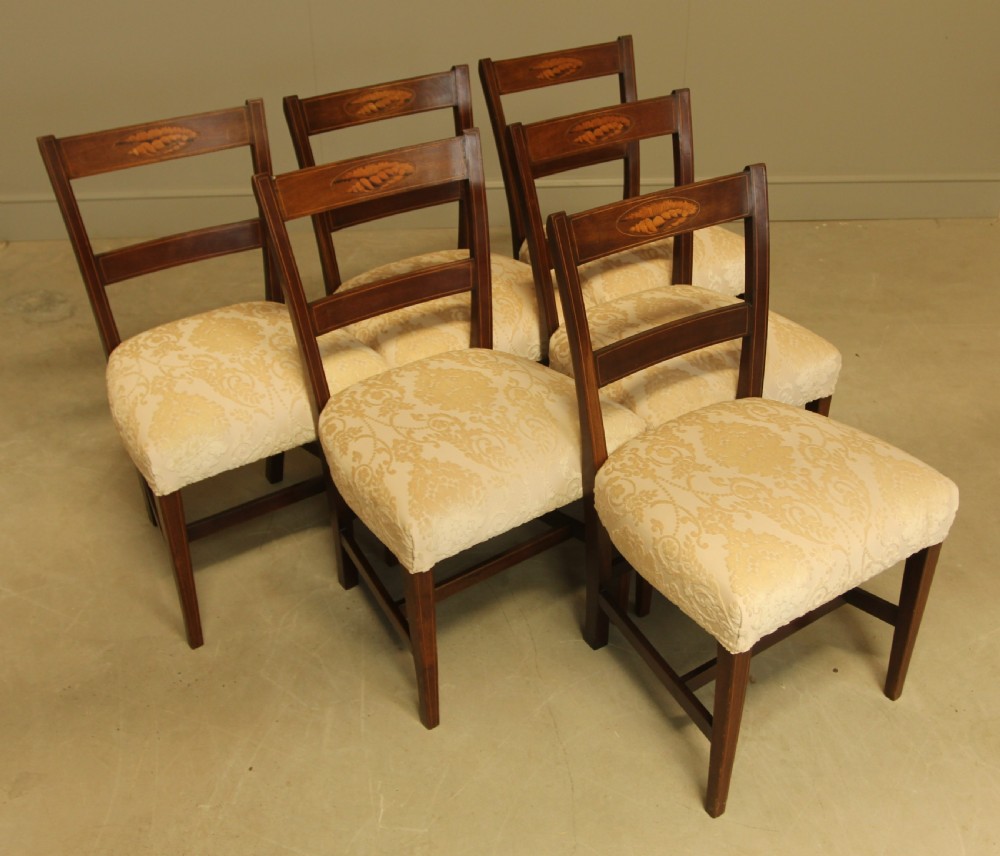 A SET OF SIX 19TH CENTURY INLAID DINING CHAIRS View II