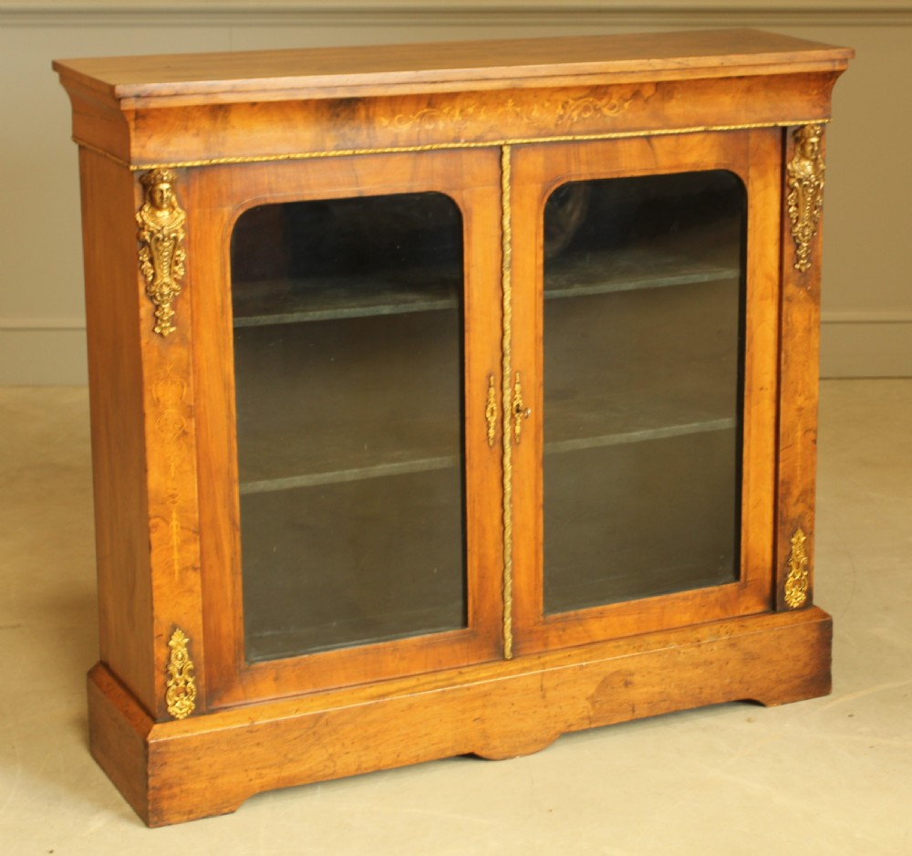 VICTORIAN BURR WALNUT DISPLAY CABINET View III
