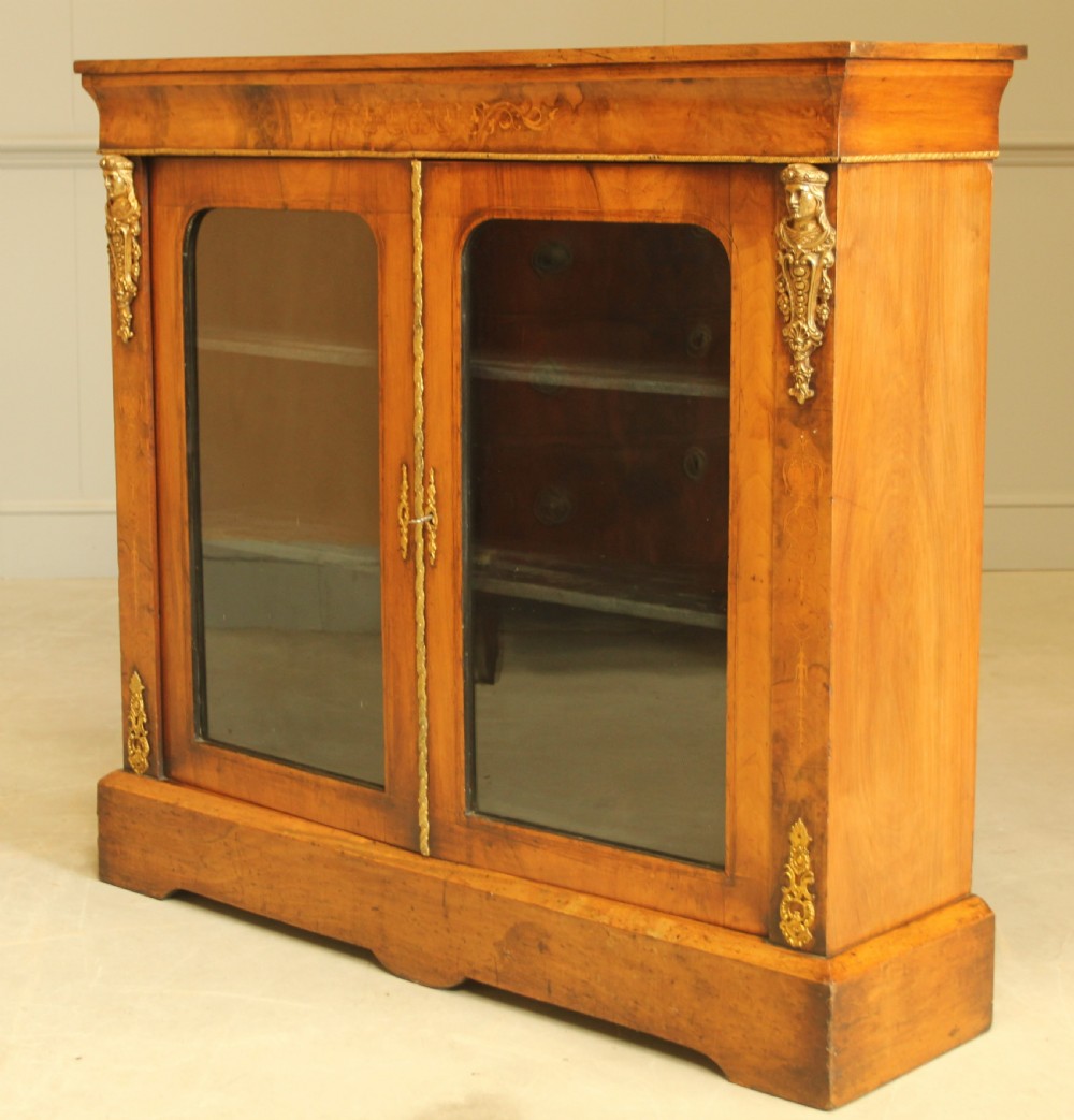 VICTORIAN BURR WALNUT DISPLAY CABINET View IV