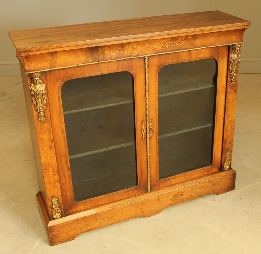 VICTORIAN BURR WALNUT DISPLAY CABINET View V