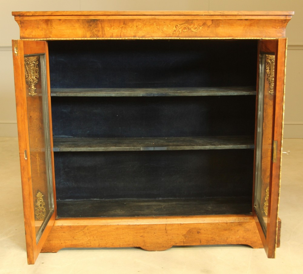 VICTORIAN BURR WALNUT DISPLAY CABINET View IX