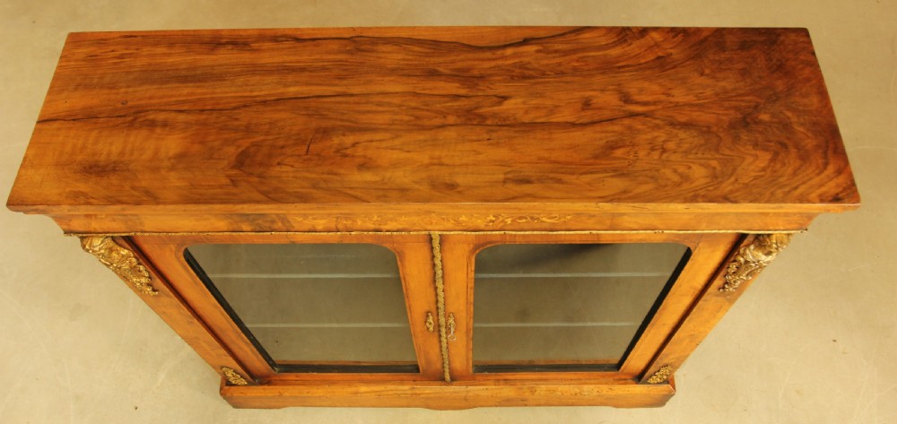 VICTORIAN BURR WALNUT DISPLAY CABINET View XI
