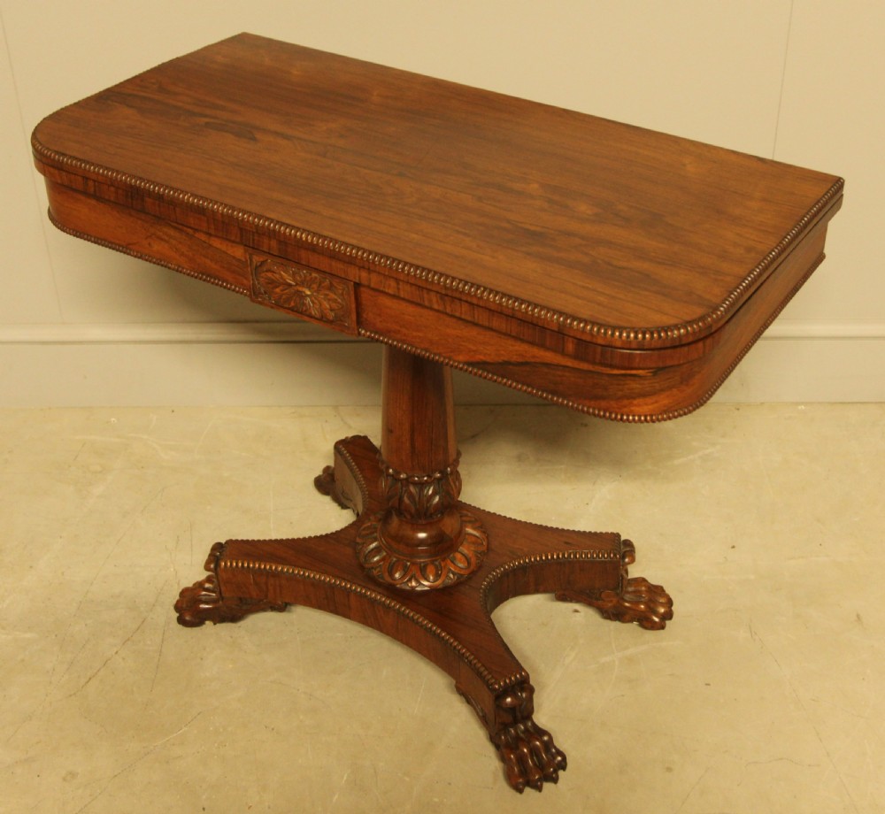 A 19TH CENTURY ROSEWOOD CARD TABLE View III