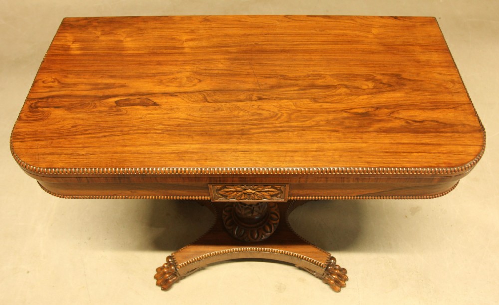 A 19TH CENTURY ROSEWOOD CARD TABLE View IV