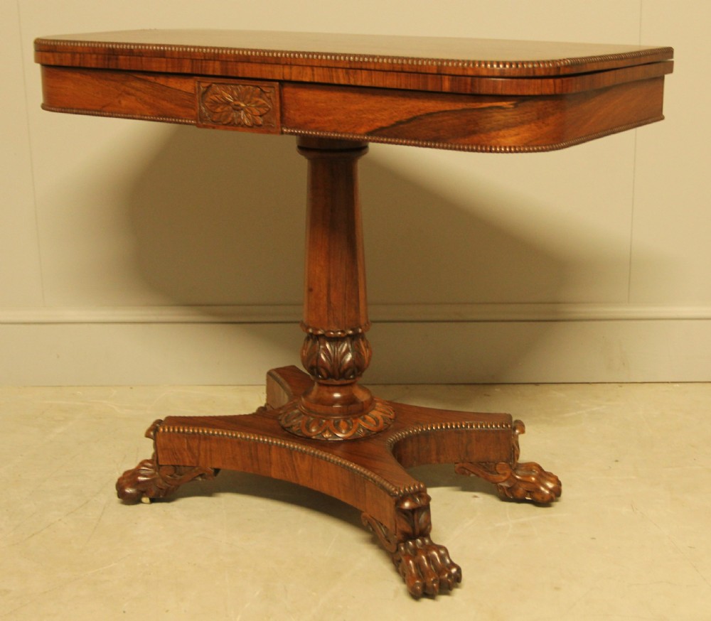 A 19TH CENTURY ROSEWOOD CARD TABLE View V