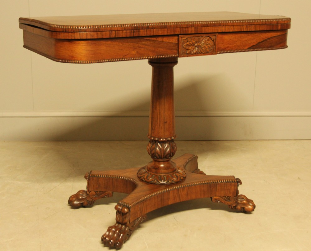 A 19TH CENTURY ROSEWOOD CARD TABLE View VI