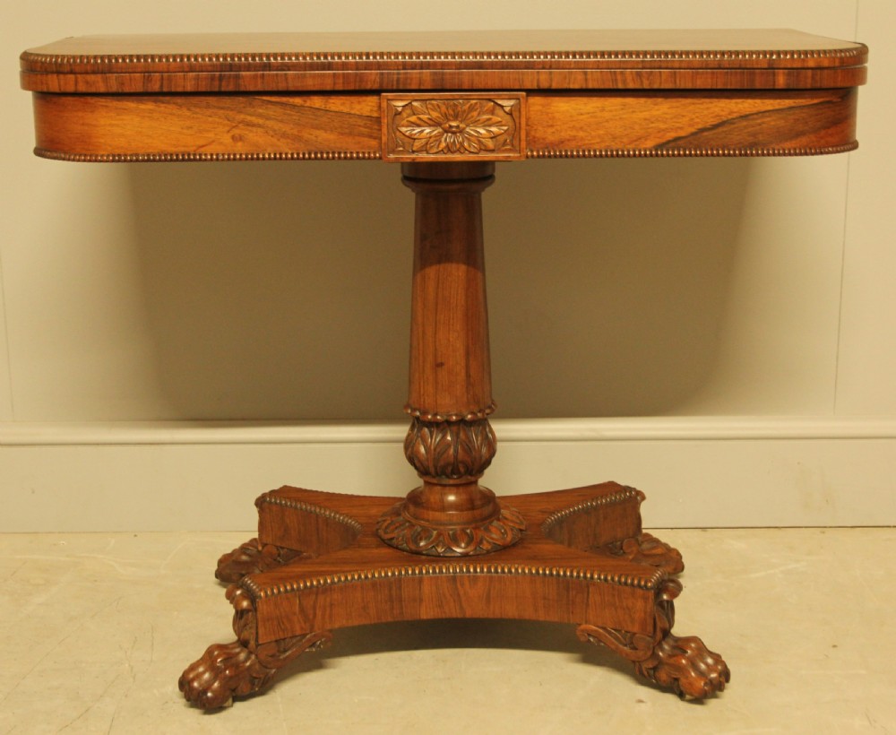 A 19TH CENTURY ROSEWOOD CARD TABLE View VII