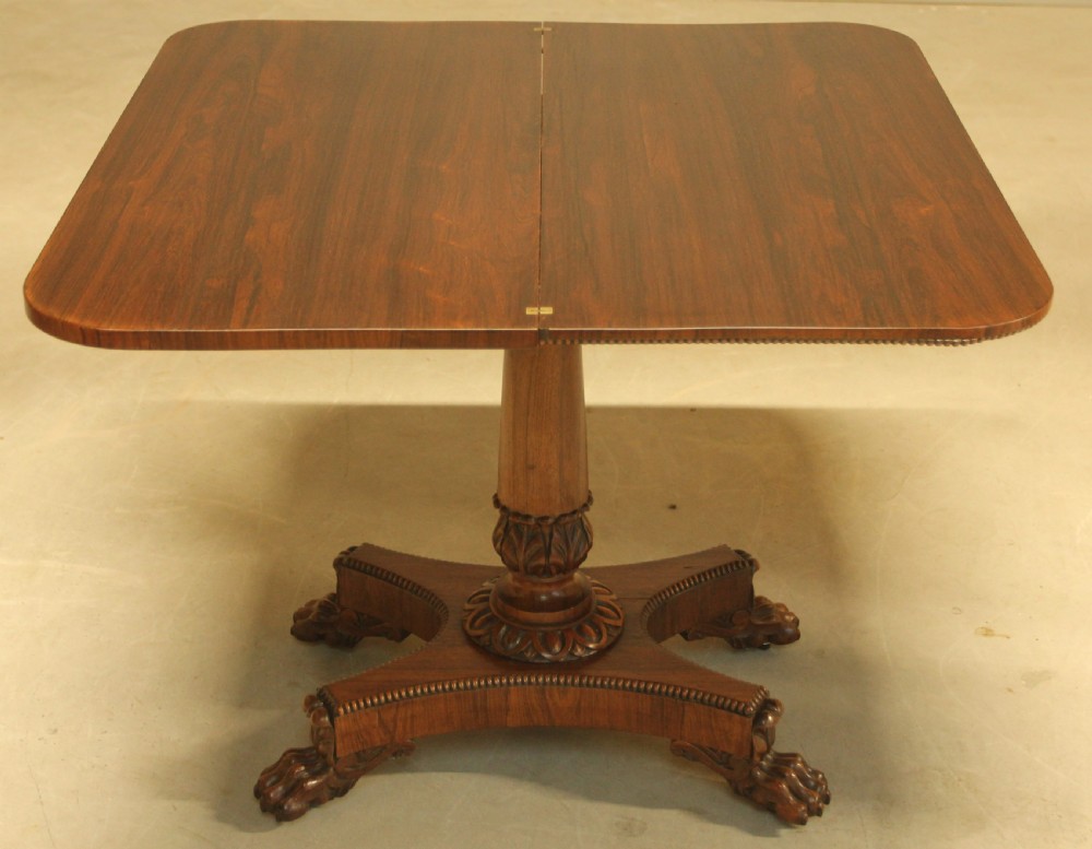 A 19TH CENTURY ROSEWOOD CARD TABLE View IX