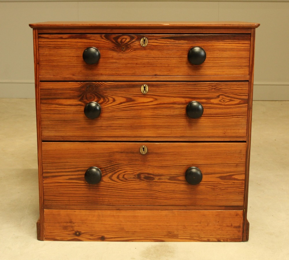 A 19th century pitch pine chest of drawers 