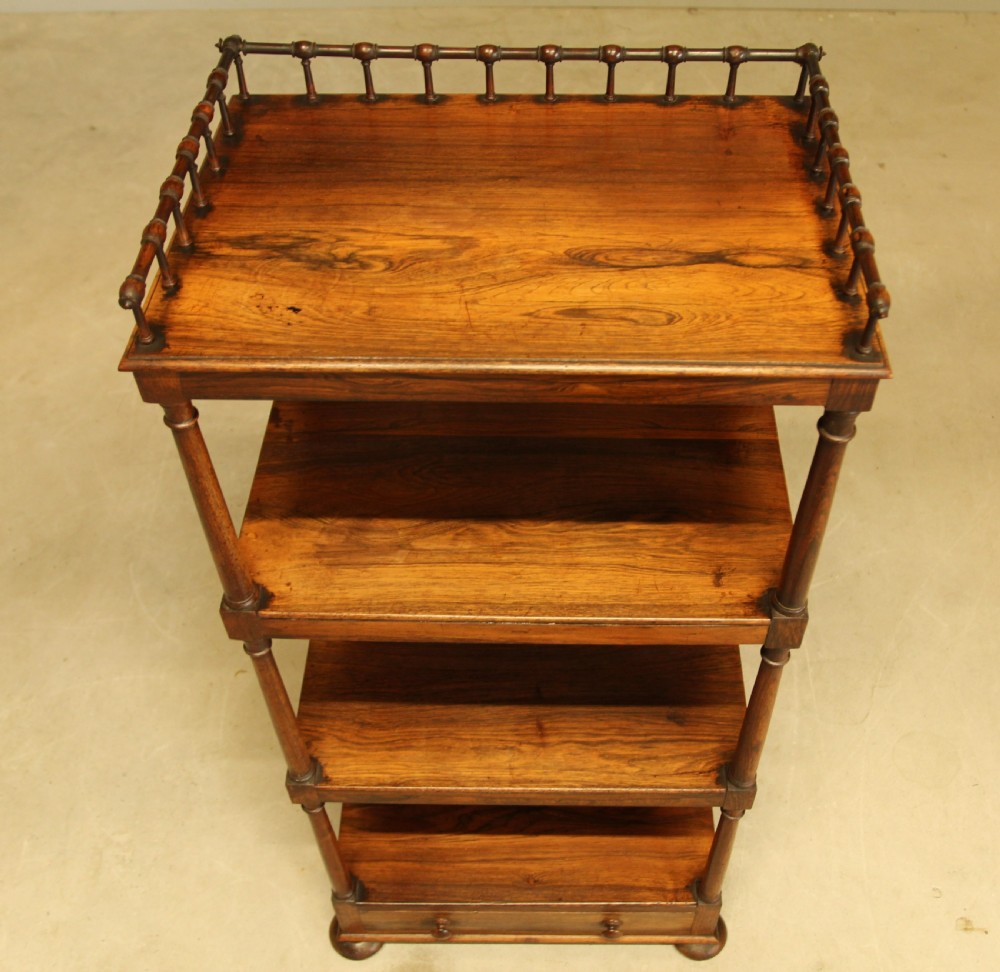 A George IV Rosewood four-tier Whatnot View VII