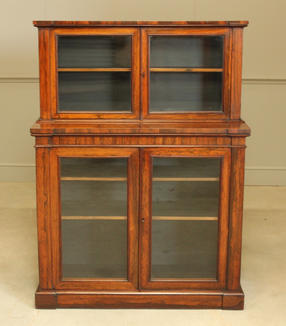 An early 19th century Rosewood bookcase display View II