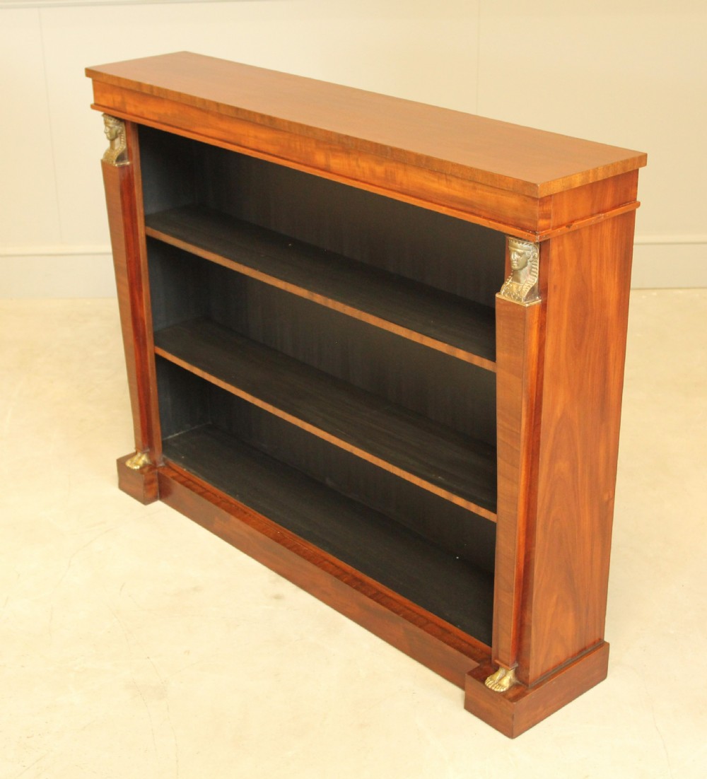 An early 20th century mahogany open bookcase. View VI