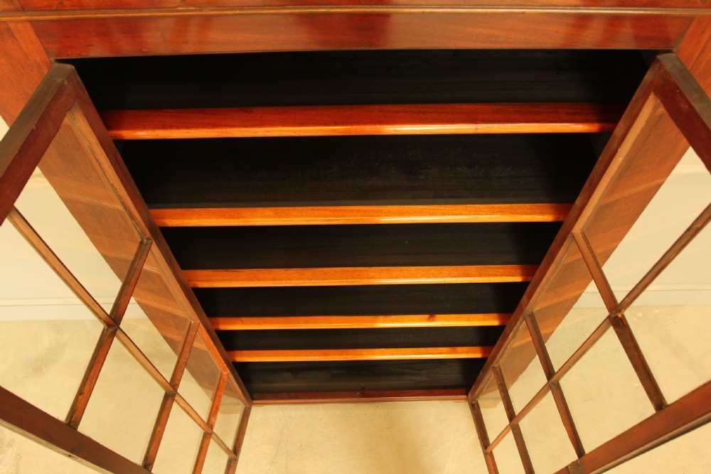 A 19TH CENTURY MAHOGANY GLAZED BOOKCASE. View VI
