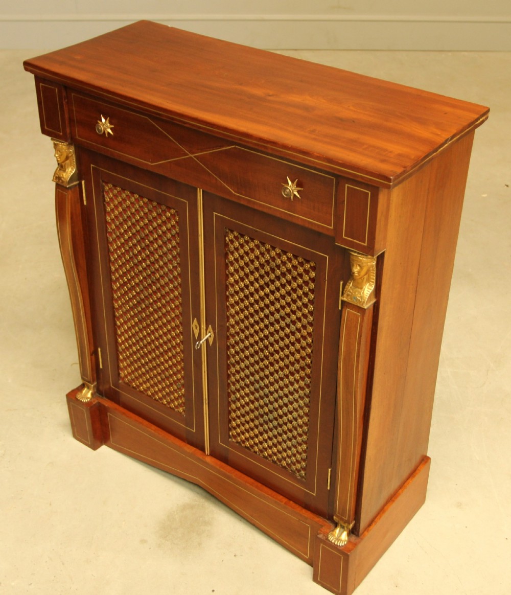 A 19TH CENTURY MAHOGANY SIDE CABINET. View IV