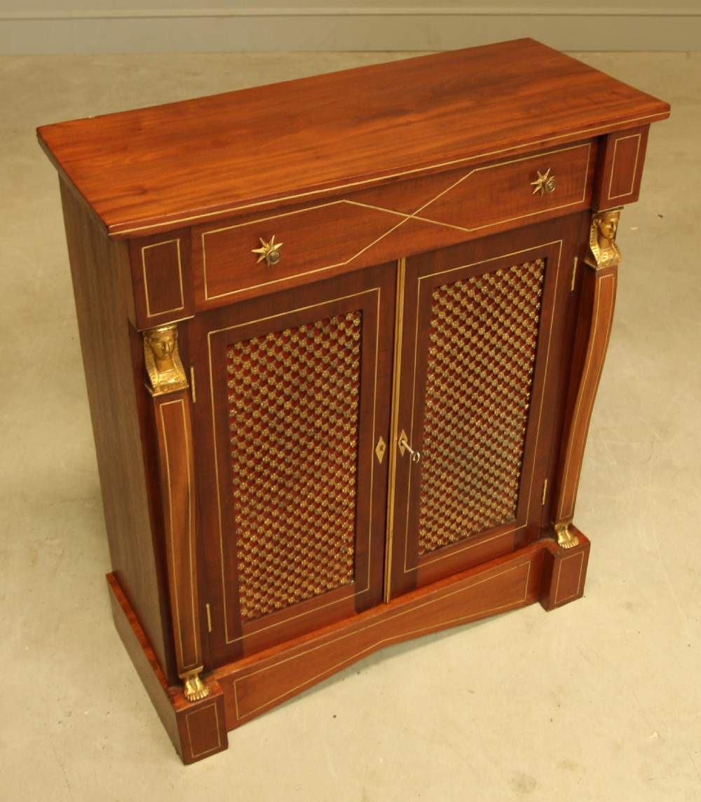 A 19TH CENTURY MAHOGANY SIDE CABINET. View V