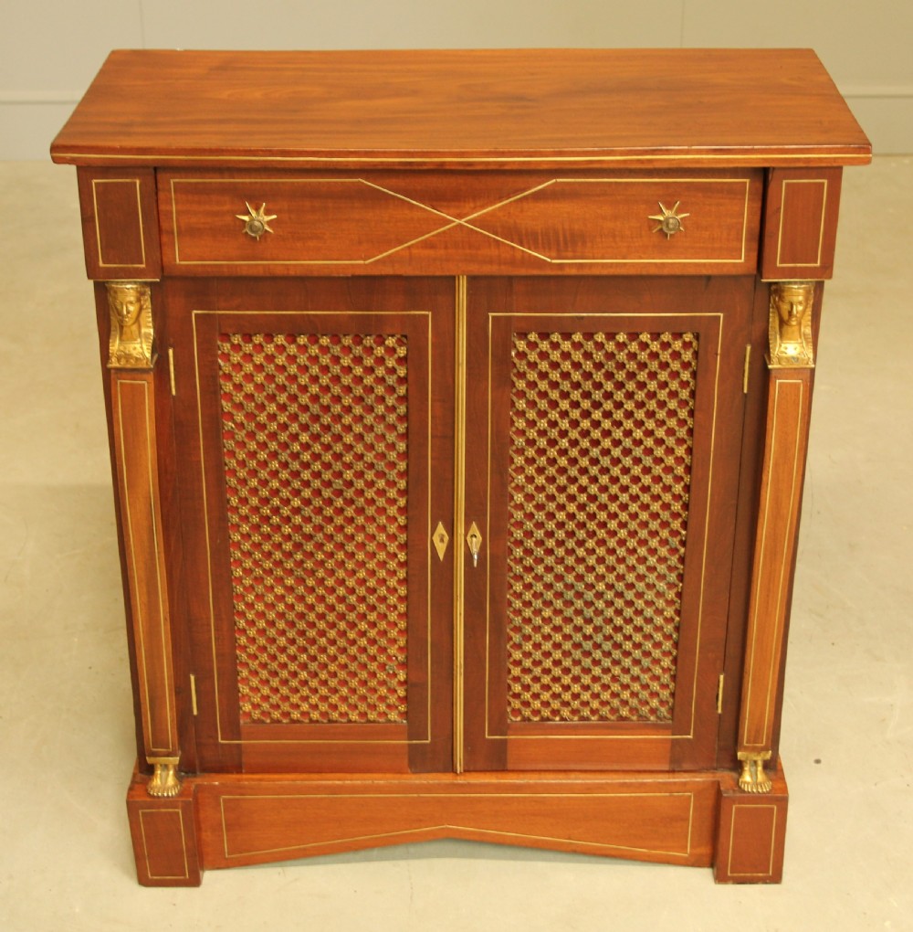 A 19TH CENTURY MAHOGANY SIDE CABINET. View VIII