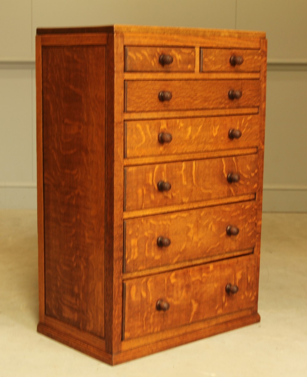 An early 20th century solid oak Printers chest  View III