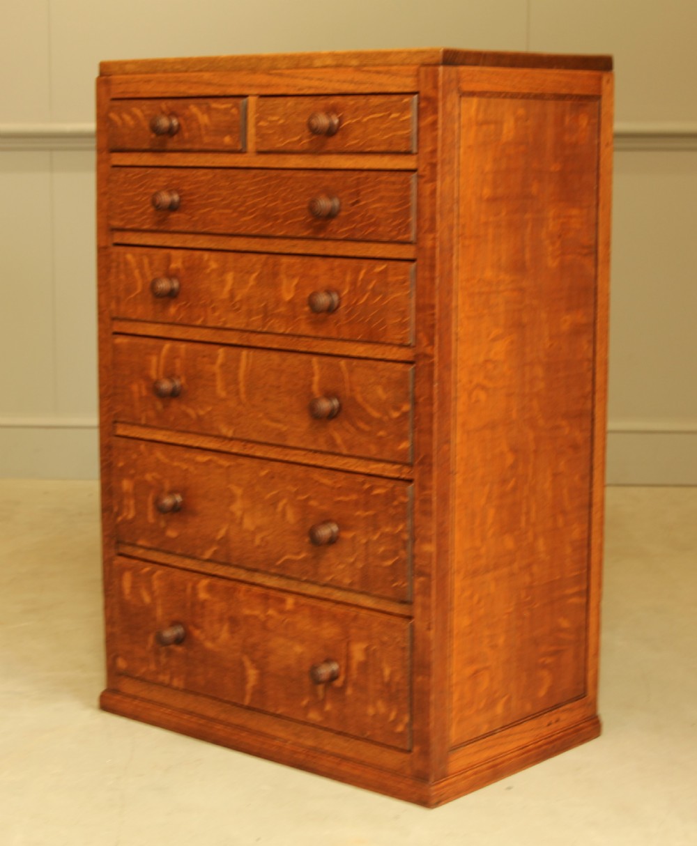 An early 20th century solid oak Printers chest  View IV